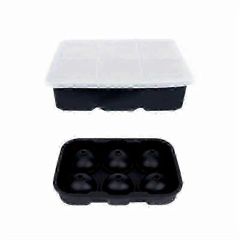 Set of 3, Silicone Ice Cube Mold with Lid, 6 Ball and 4 Diamond Shaped Trays, Reusable Whiskey Ice Maker