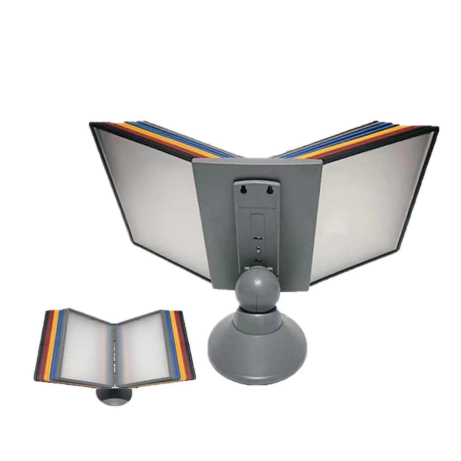 Drehbarer Schreibtisch-Aktenhalter Rotating Desk File Holder, 10 Double-Sided Pockets, Multicolor, Wall Mount, 10 Pages