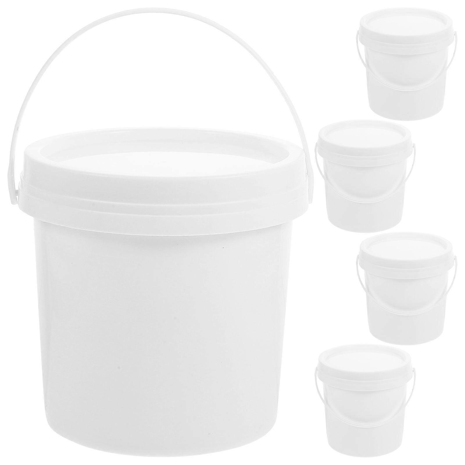 5 pcs Plastic Bucket with Handle Portable Water Bucket Empty Water Pail Sealing Water Bucket with Lids