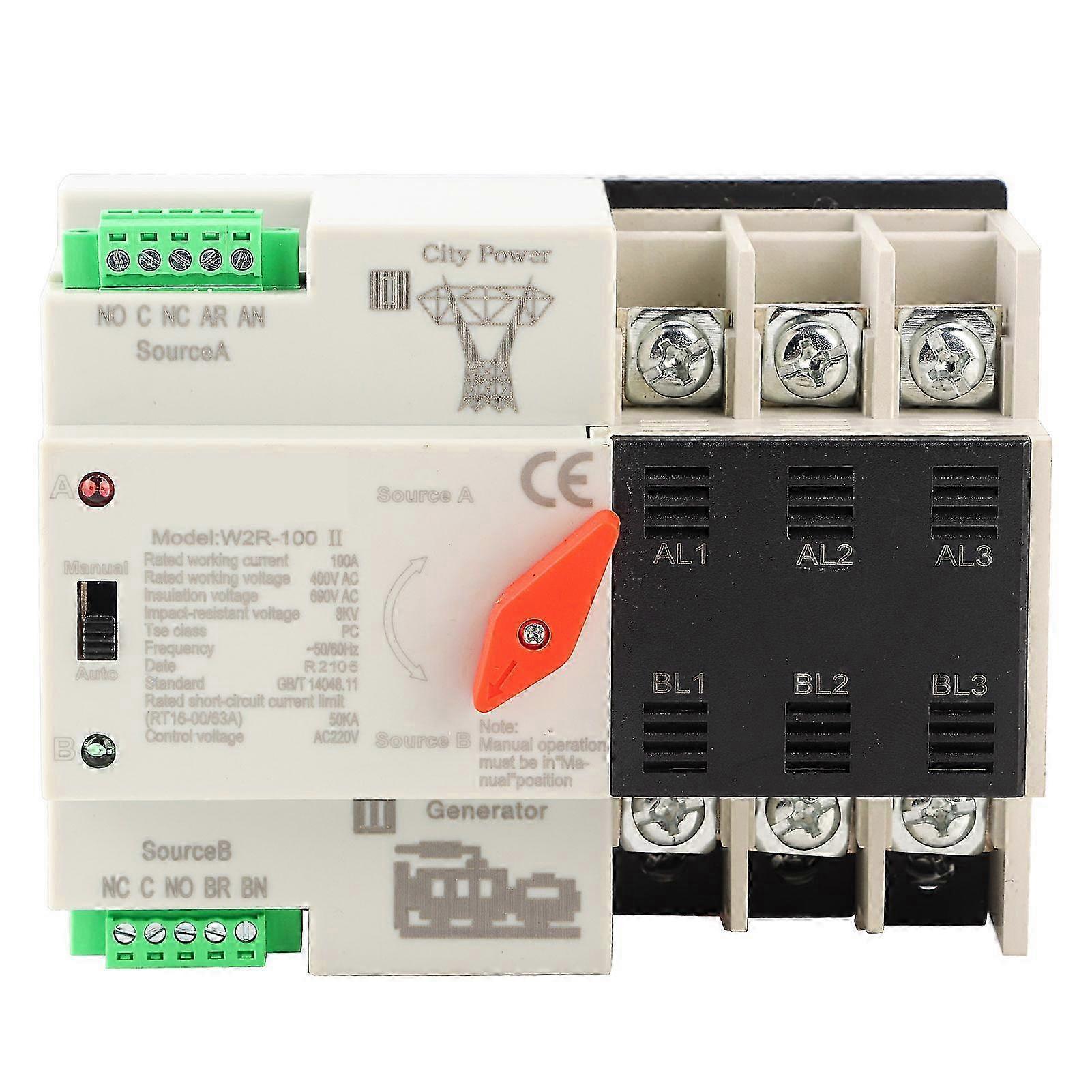 Dual Power Automatic Transfer Switch 3P 100A 50Hz