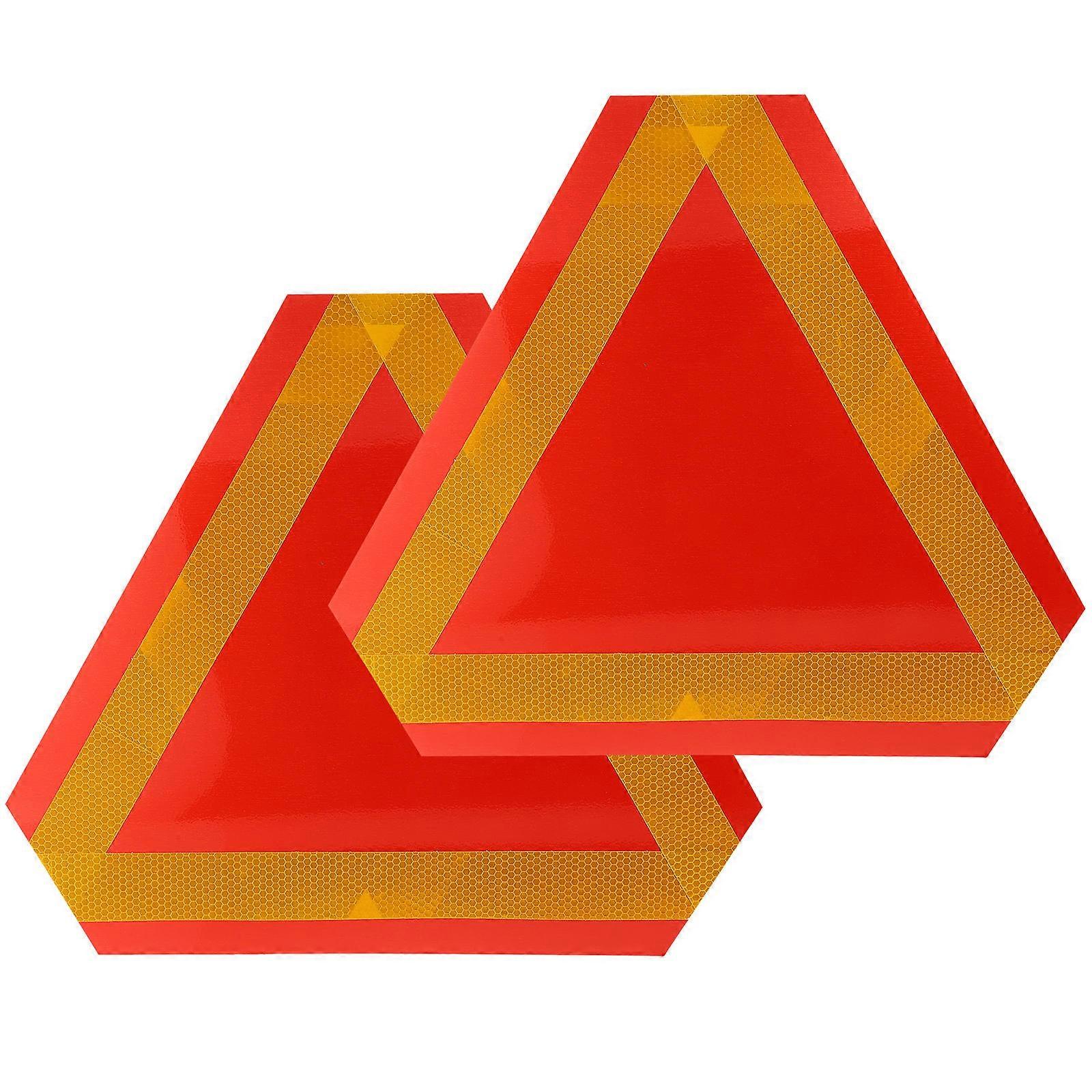2Pcs Slow Moving Car Sign Rear Reflector Board Warning Reflective Boards for Vehicle