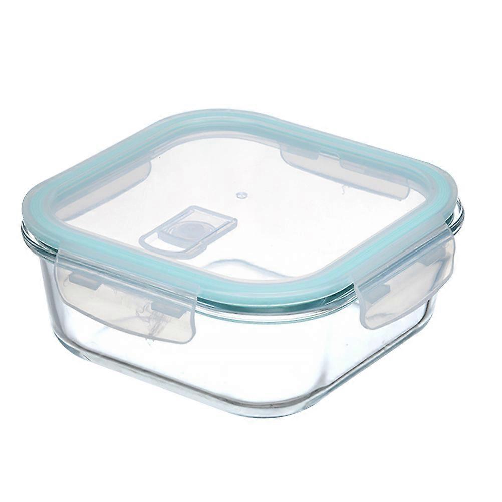 Singlelayer Glass Square Bowl with Lid Microwaveable Heatresistant Storage Box
