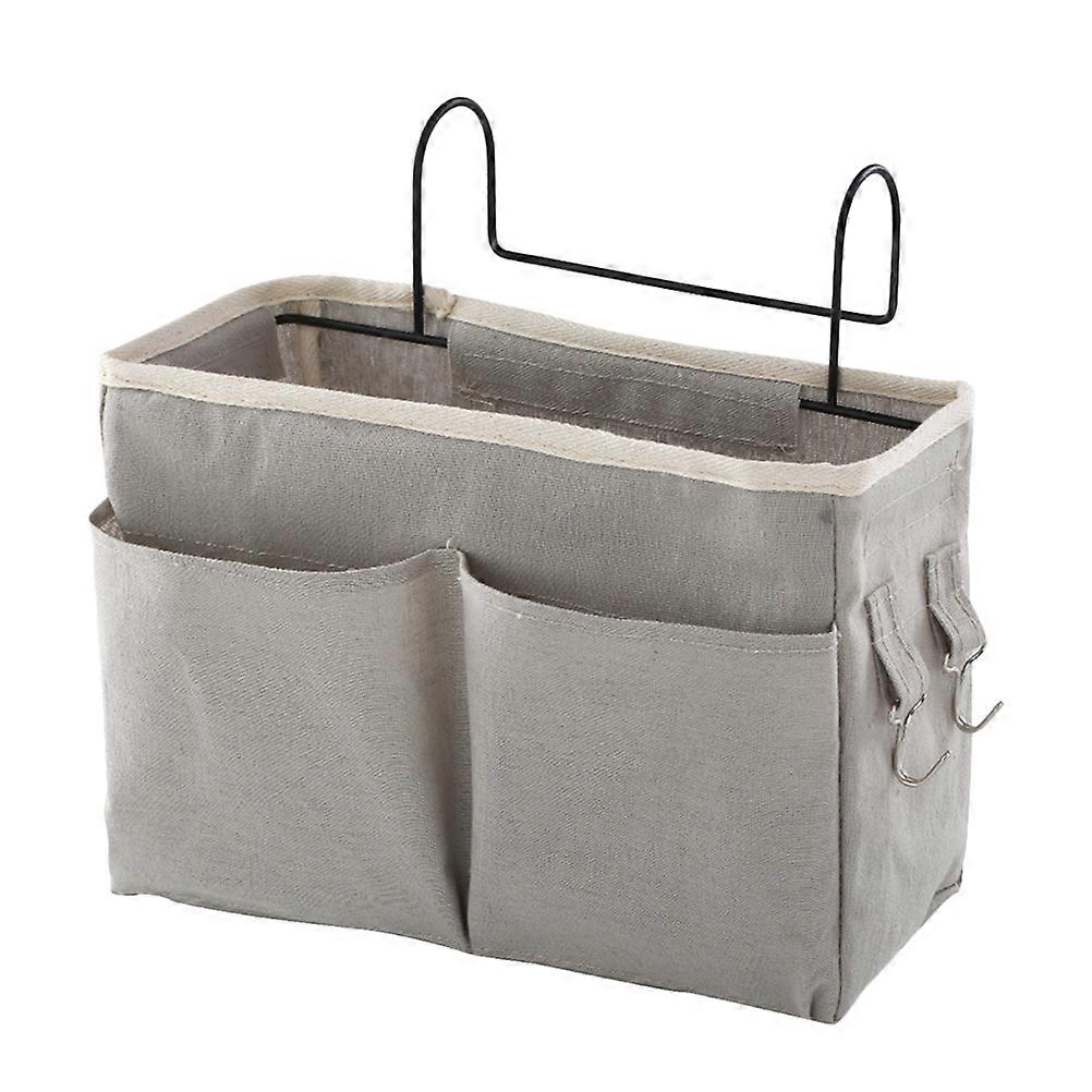 Portable Hanging Bedside Storage Organizer Basket with Double Pockets and Side Mesh for Bed, Dorm, Office – Easy Install, No Tools Required