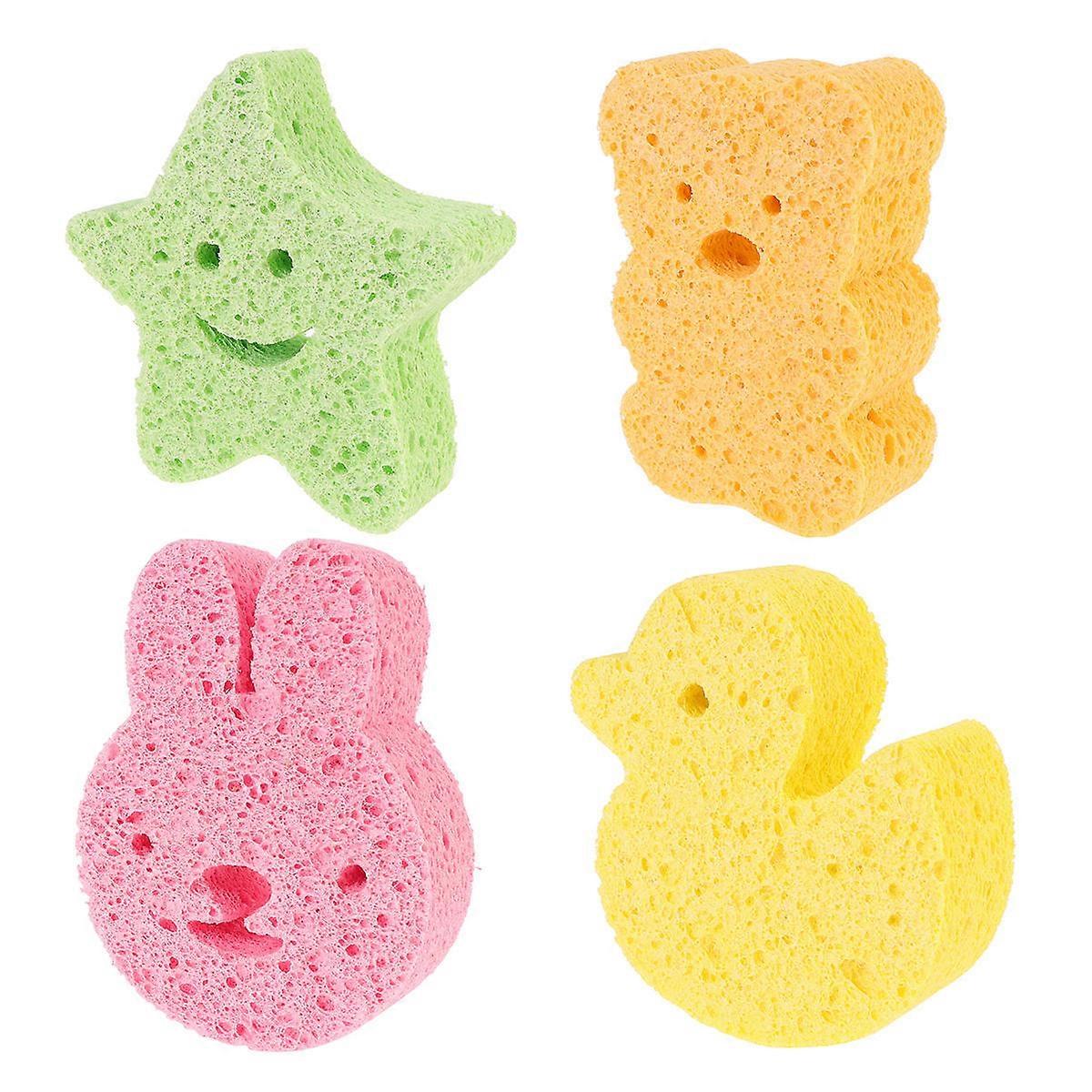 Kid Bath Sponge Rabbit Massaging For Toddlers Fun Sponges 4Pcs