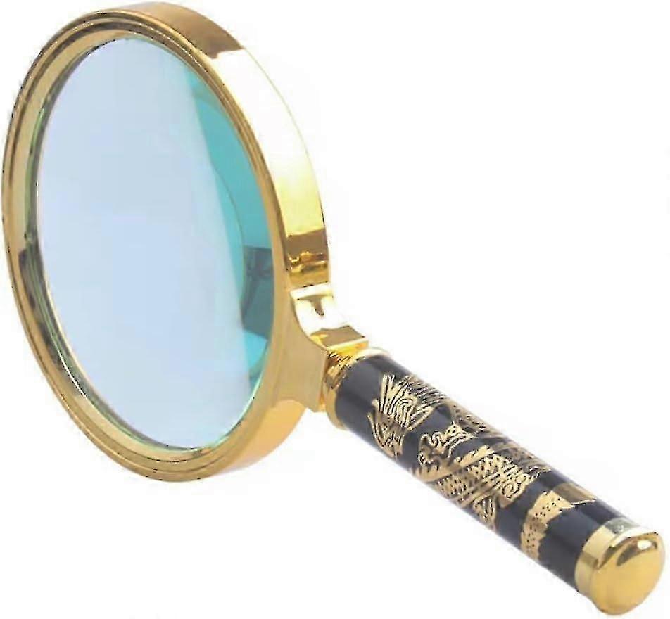 2024 New Magnifier, Handheld Magnifier, 10x Reading Magnifier, 90mm Magnifier with Removable Classic Textured Handle and Metal Frame for Reading and O