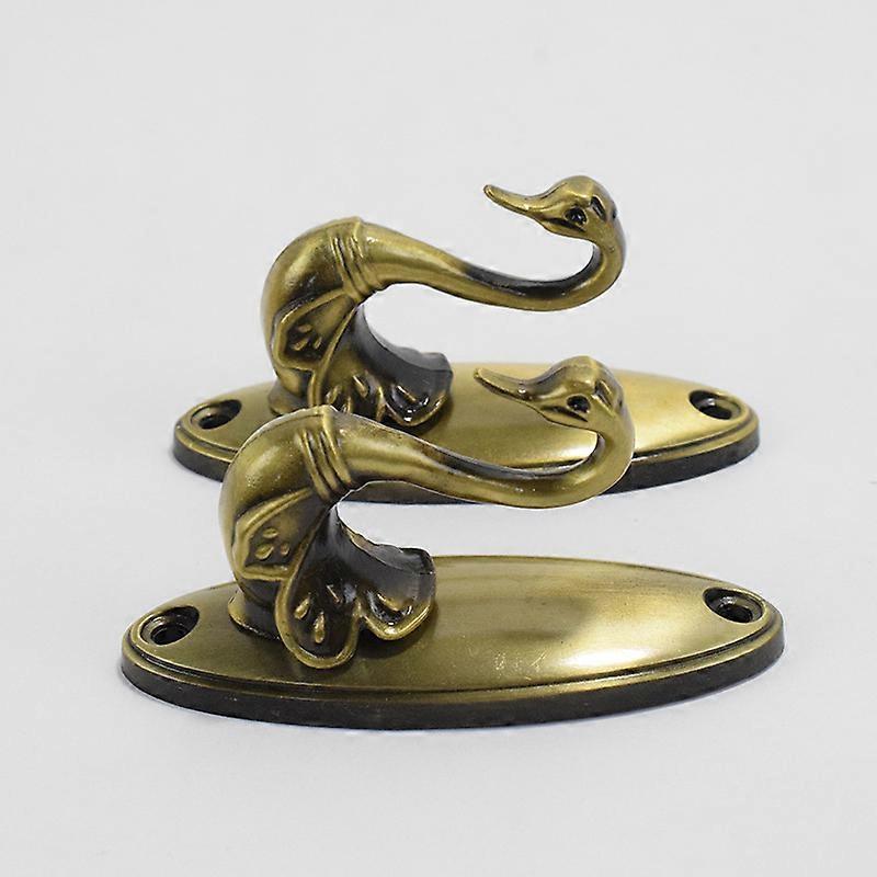 2 swan style curtain tieback hooks - bronze