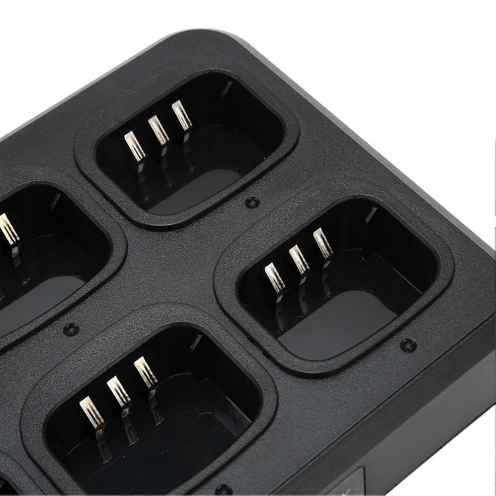 6 Way Walkie Talkie Charging Base Safe Fast Charging Multi Unit 2 Way Radio Charger for BF‑UV5R AC100‑240V US Plug