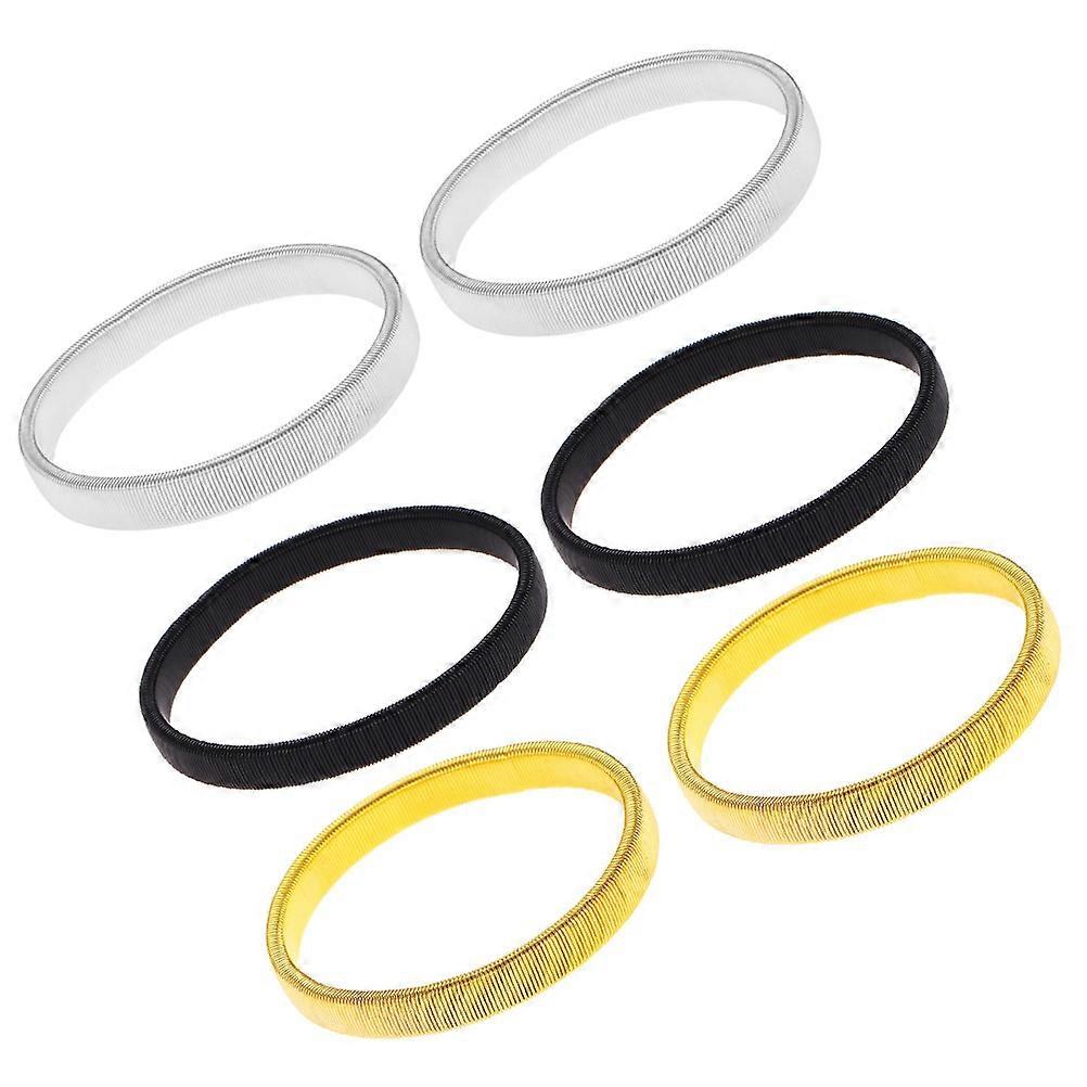 Wristband Man Stretchable Armband Silver For Bars 6Pcs