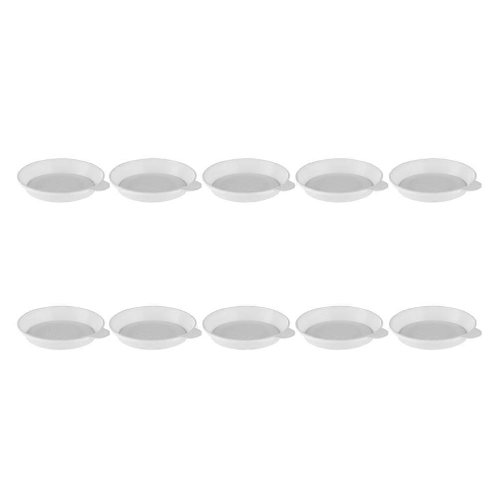Plastic Plant Pot Saucers with Handle White Drip Trays for Succulents & Indoor Gardens Sturdy & Durable Moisture Control for Home & Balcony Use