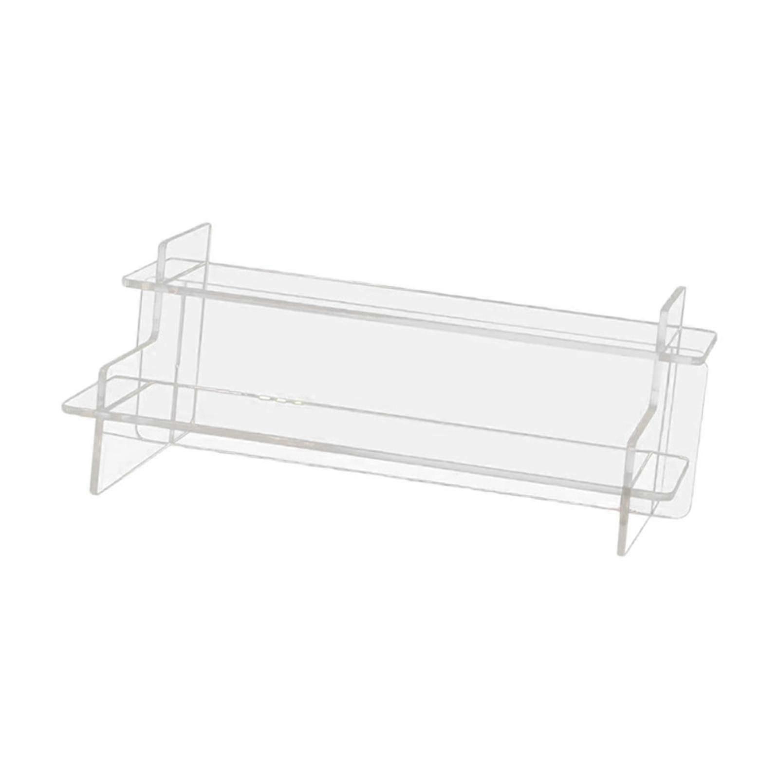 Acrylic Ladder Display Riser Showcase Storage Rack for Wallet Home Desktop 2 Layers 29cm