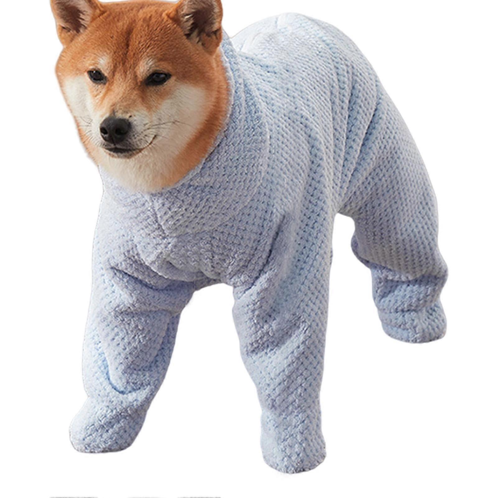 Dog Bathrobe, Absorbent Soft Dog Drying Towel, Quick Drying, Fully Wrapped, Blue XLarge