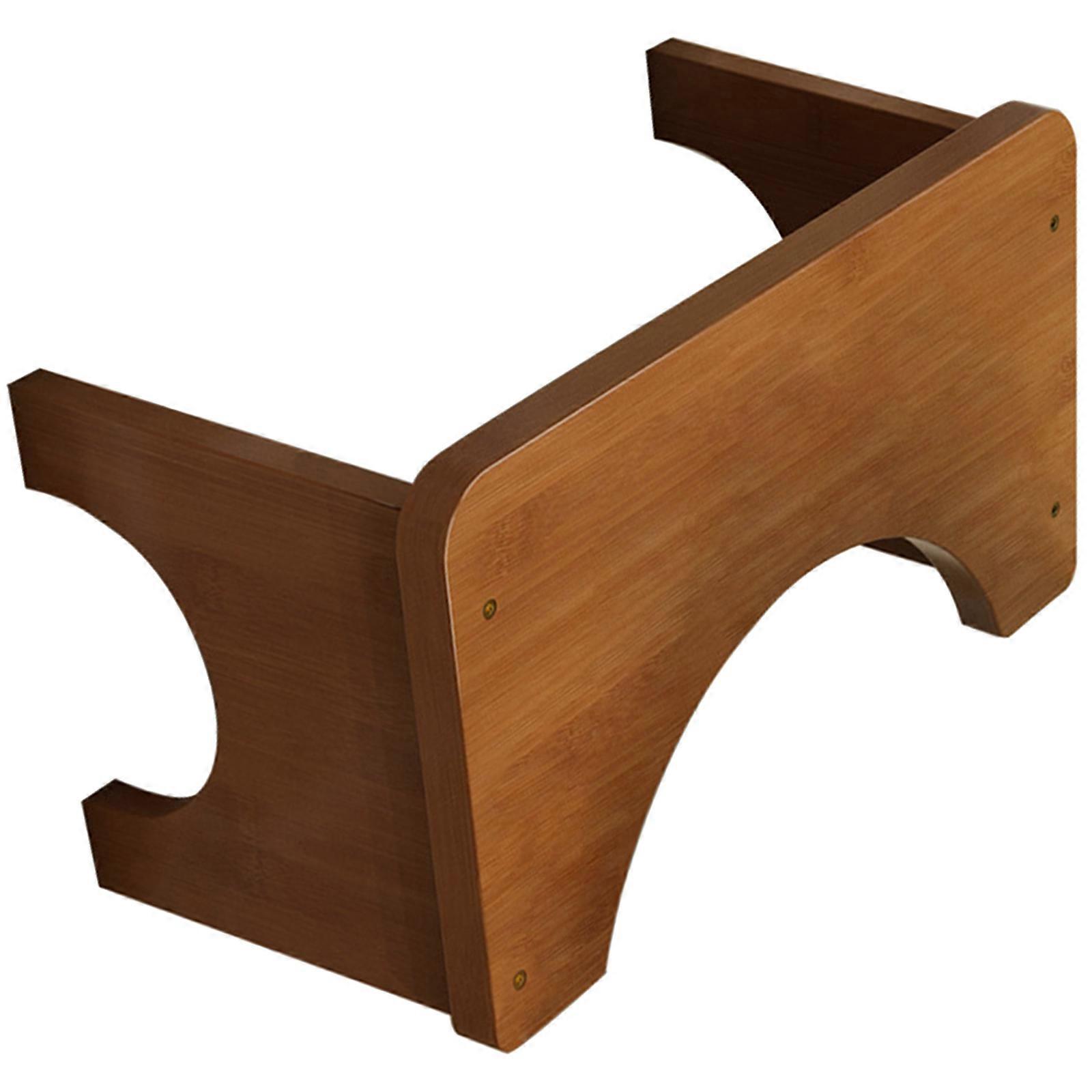 Ergonomic Bamboos Toilet Step Stool with Sturdy Base for Bathroom Safety and Comfortable Postures Support Daily Use Tea color