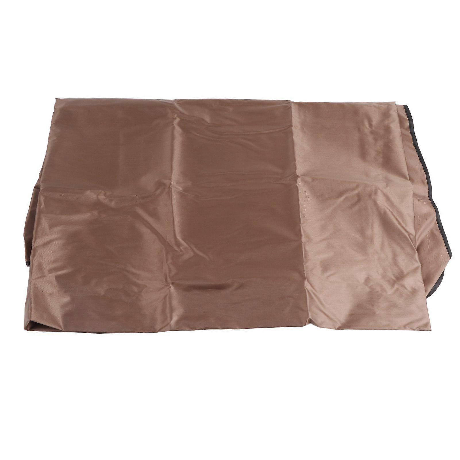 户外秋千遮阳篷银色涂层牛津布防水秋千椅顶盖，适用于花园遮阳配件棕色