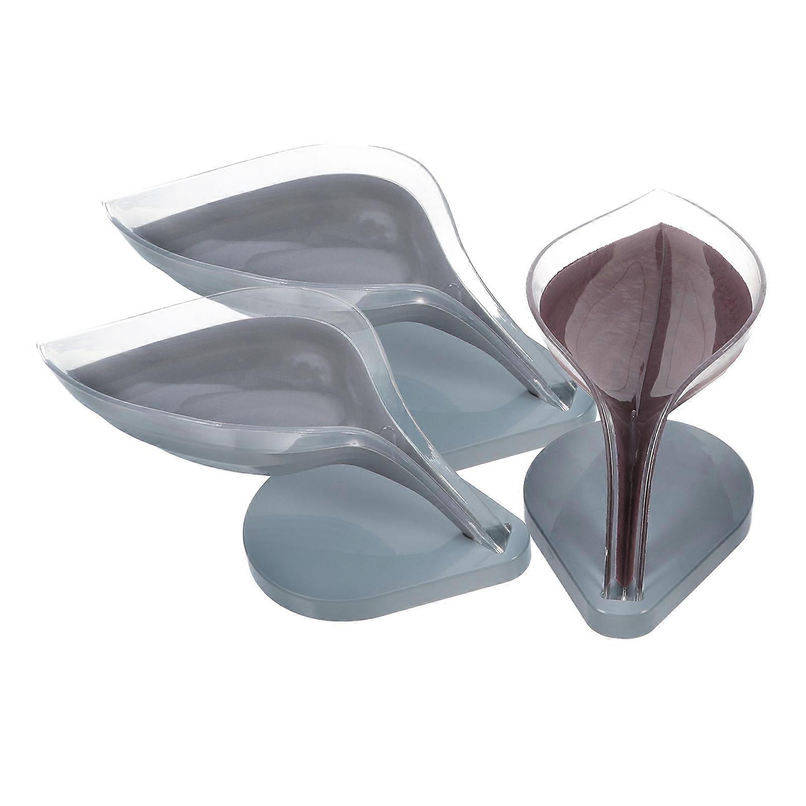 Silicone Leaf Shaped Soap Dish Storage Box with Drainage Design for Bathroom and Kitchen Use