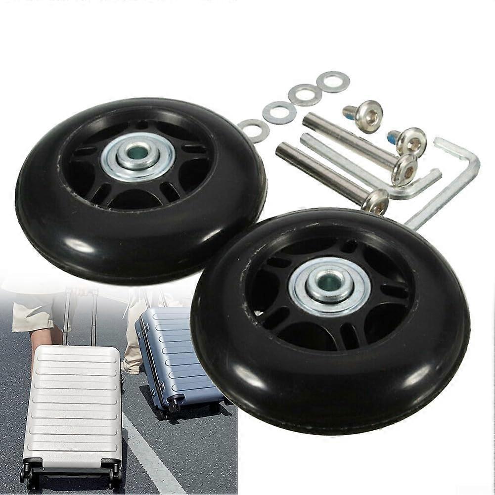 Luggage Replacement Wheels Set of 2 DIY Trunk Wheels with Screws for Quick Suitcase Repairs (G)