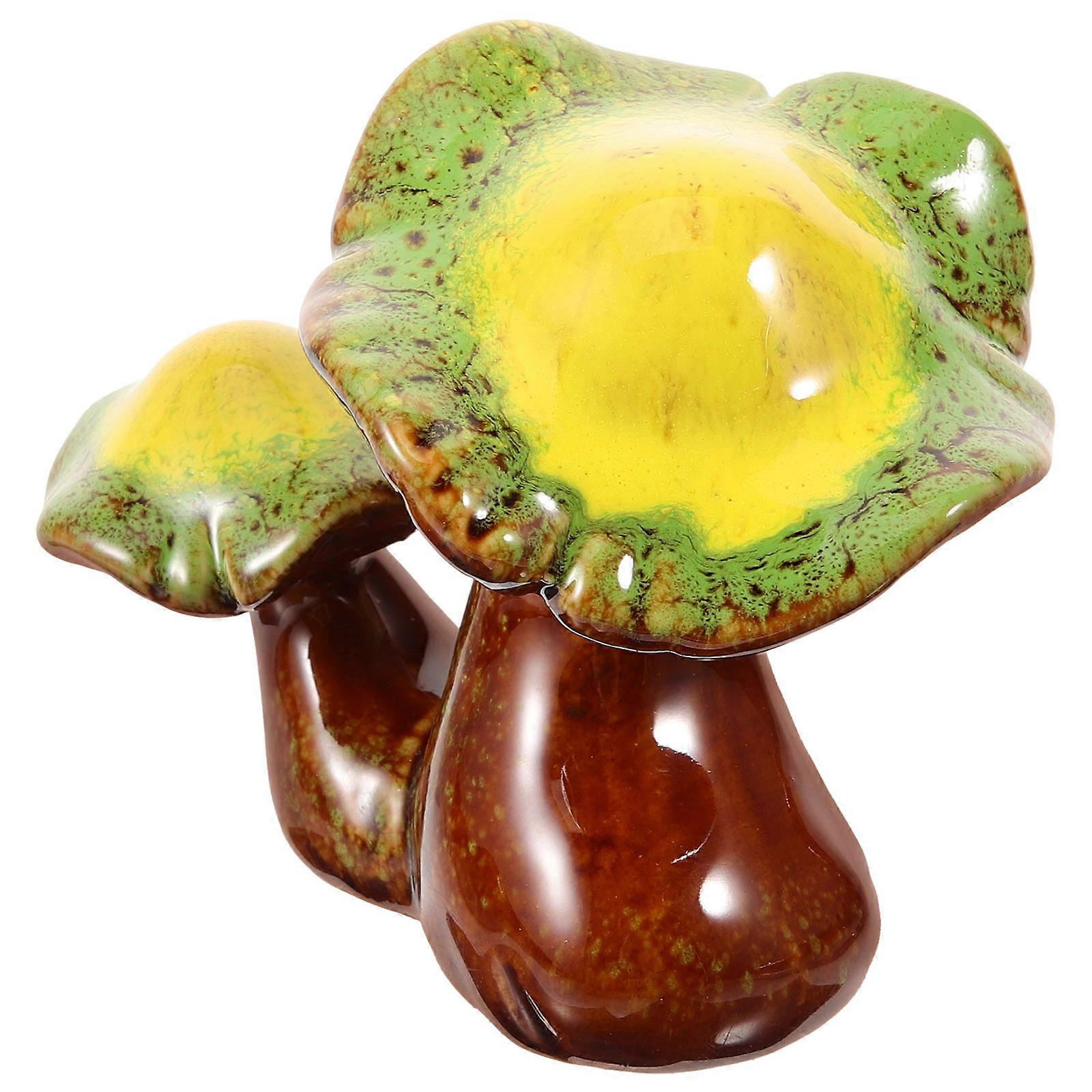 Artificial Fake Mini Mushrooms Figurine Indoor Use Outdoor Garden Decorations 4.7×3.5×3.1in High Simulation 1Set