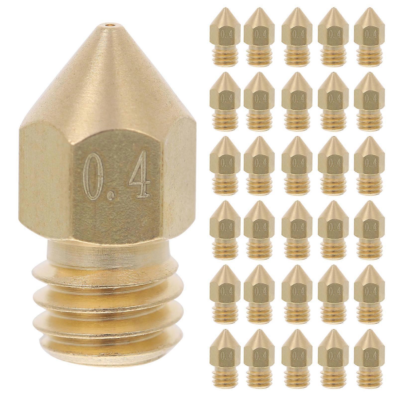 3D Printing 3D Printer Extruder Nozzles for Replacement 30Pcs Yellow Brass