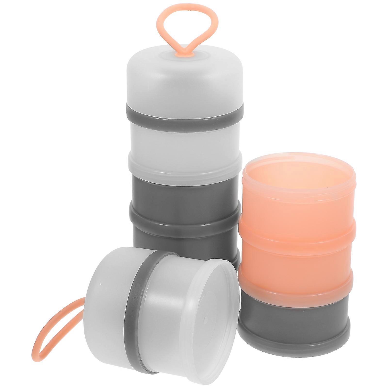 Portable Baby Formula Dispenser with Silicone Material Assorted Color for Travel Outdoor 2pcs Stackable