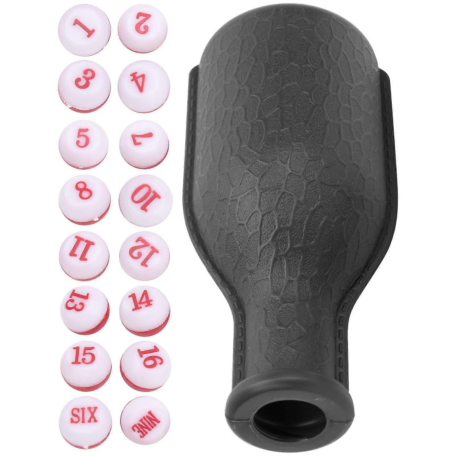 Billiard Dice with Shaker Bottle, Fun Family Game Tool for Rubber Entertainment at Home Gatherings, Black