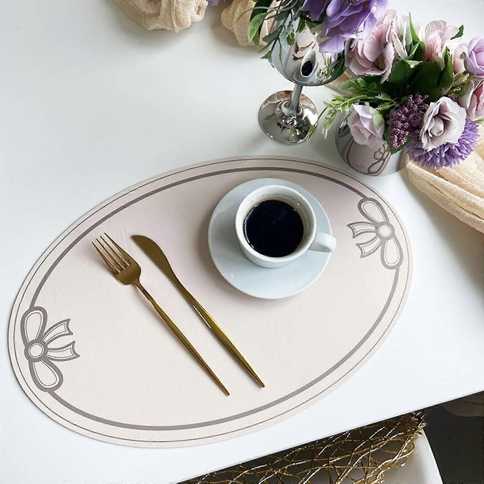 Place Mats for Kitchen Dining Table - Set of 4 Light Grey, 45 x 30 cm, Durable and Stylish for Home and Restaurant Use
