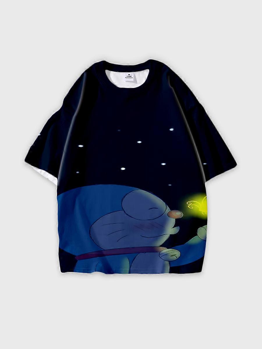 T-shirt round neck Cartoon Pattern loose short sleeve A129