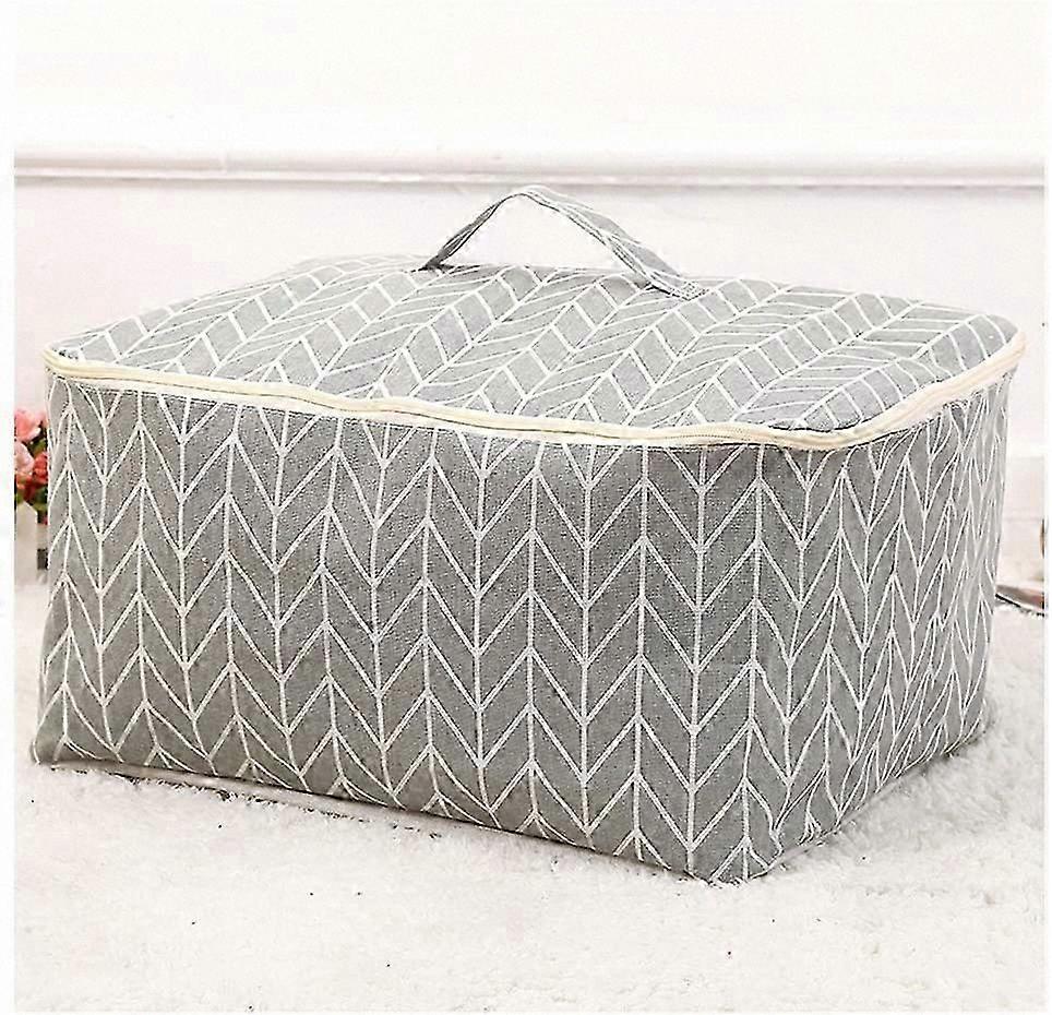 Collapsible Fabric Storage Bin for Duvets and Linens, 49x40x24cm, Yellow