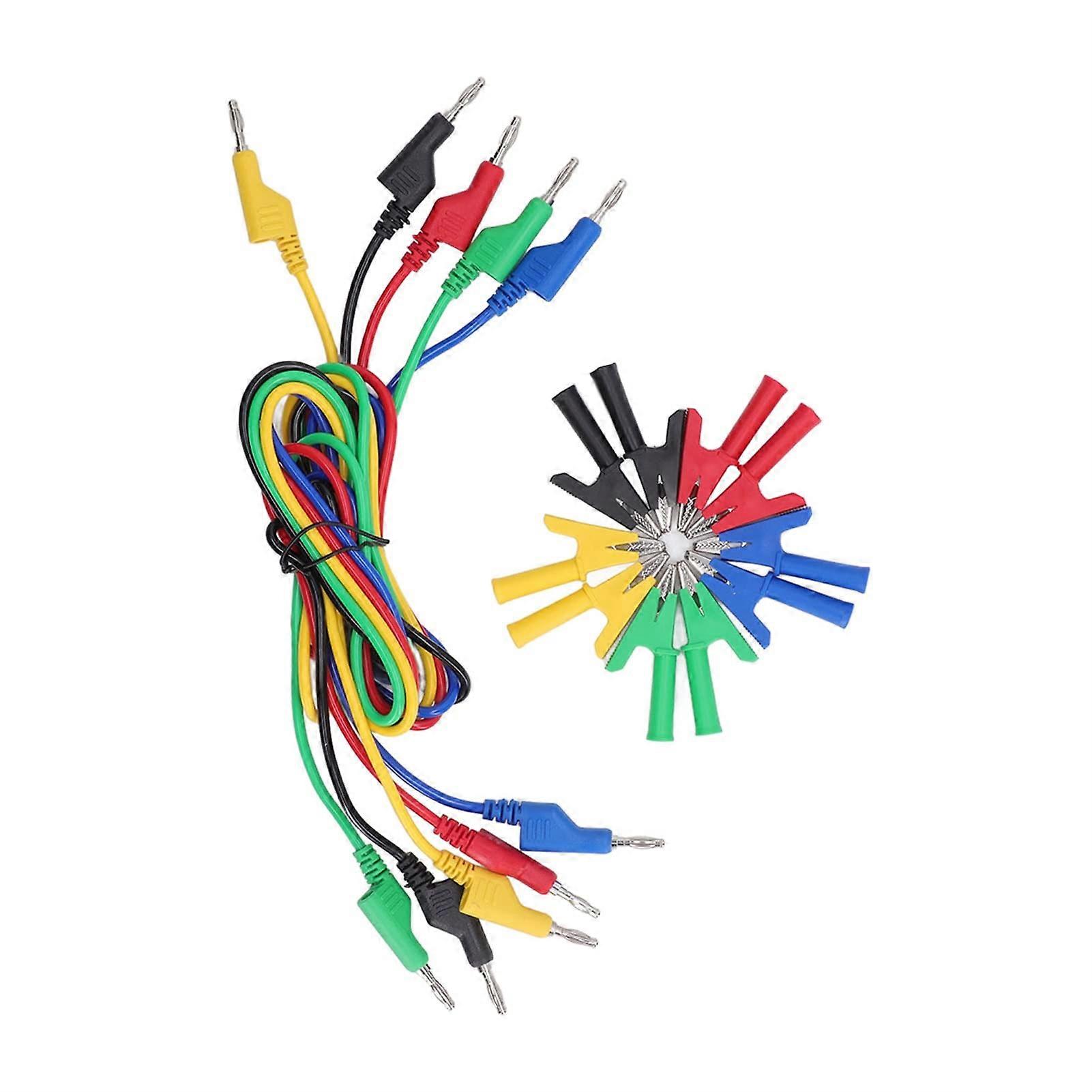 Complete test leads set with banana plugs in crocodile clamp/holder circuit electrical testing wire kit