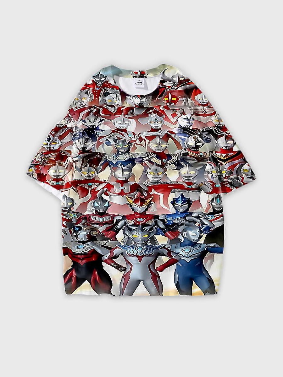 T-shirt round neck Role Pattern loose short sleeve C1886