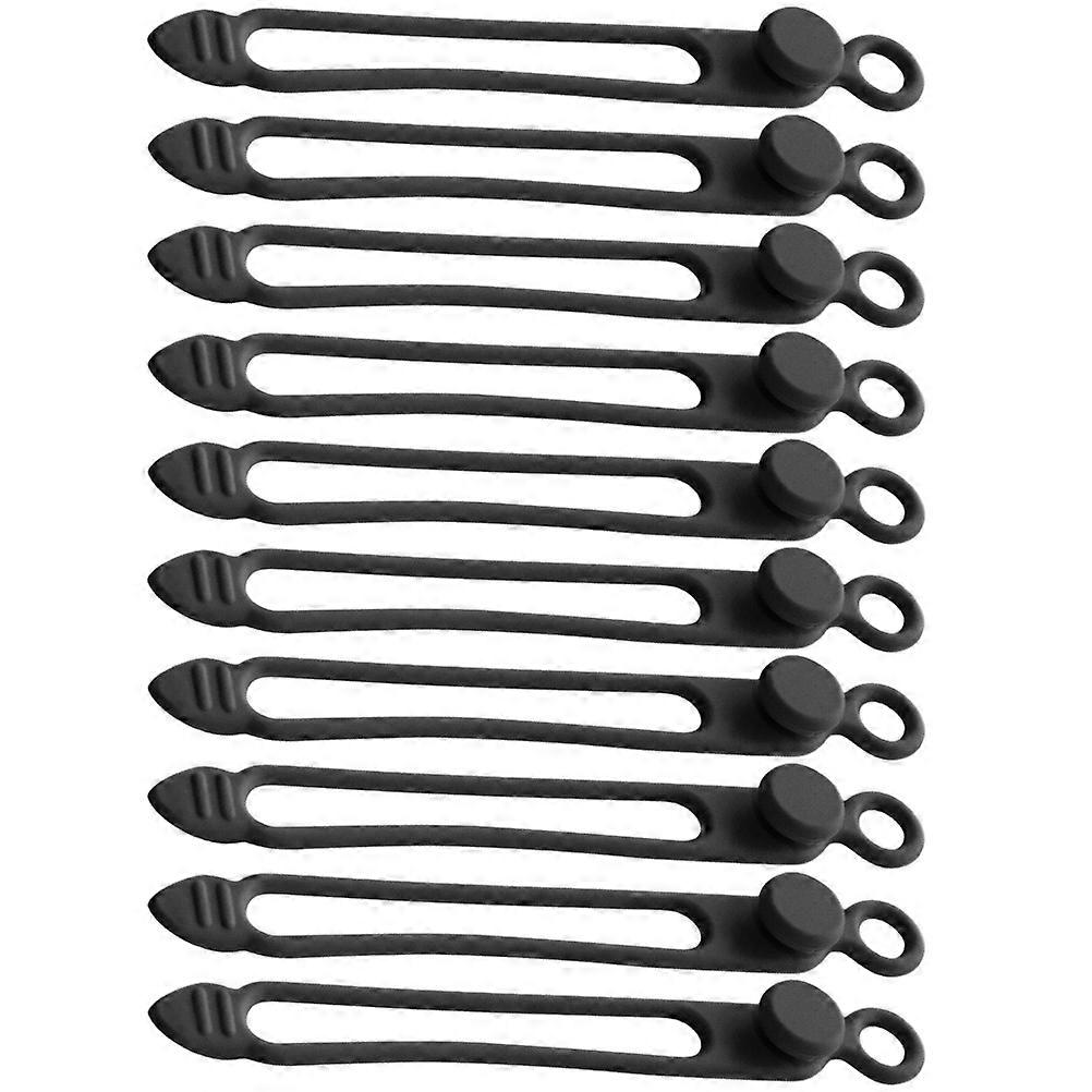 Reusable Silicone Cable Ties for Home Black Flexible and Durable 10pcs