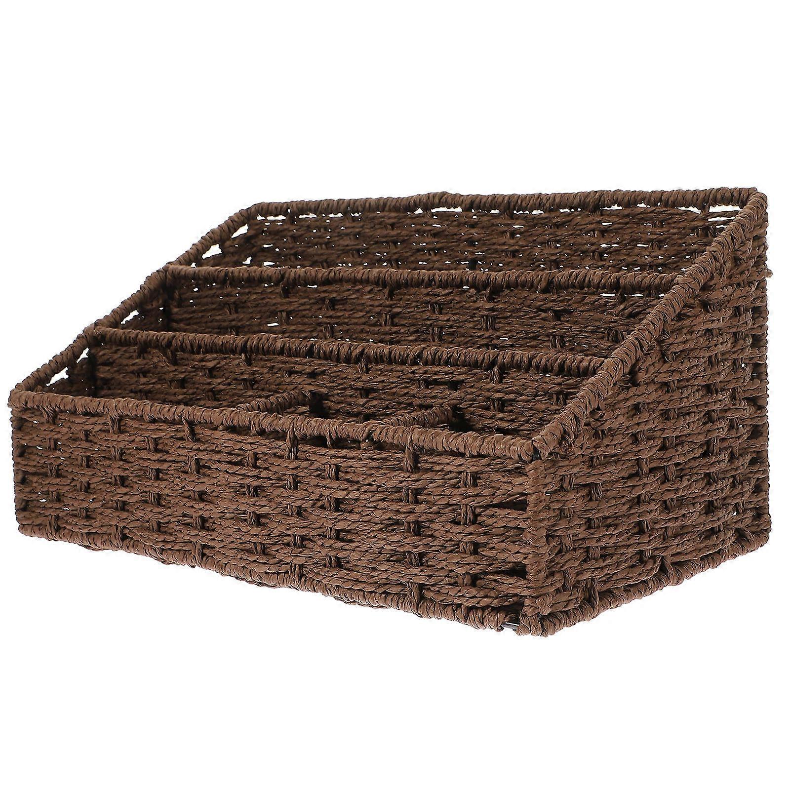 Rattan Storage Basket Magazine Holder For Bedroom And Dormitory Use In 33.00X18.00X16.00CM Size In 1Pack