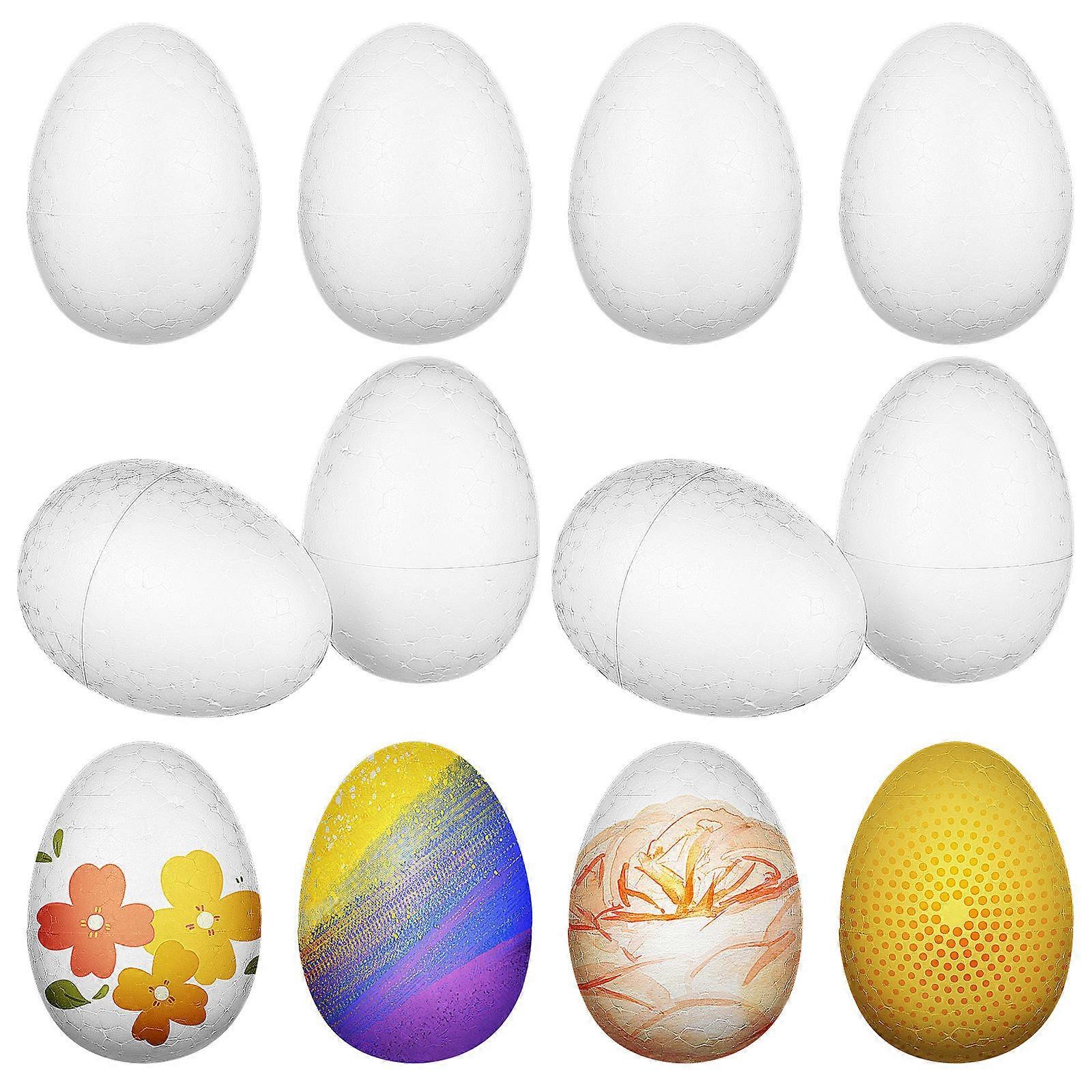 Craft Foam Eggs for Floral Arrangements and Decorations White Material Lightweight Perfect for DIY Projects 40 Pieces
