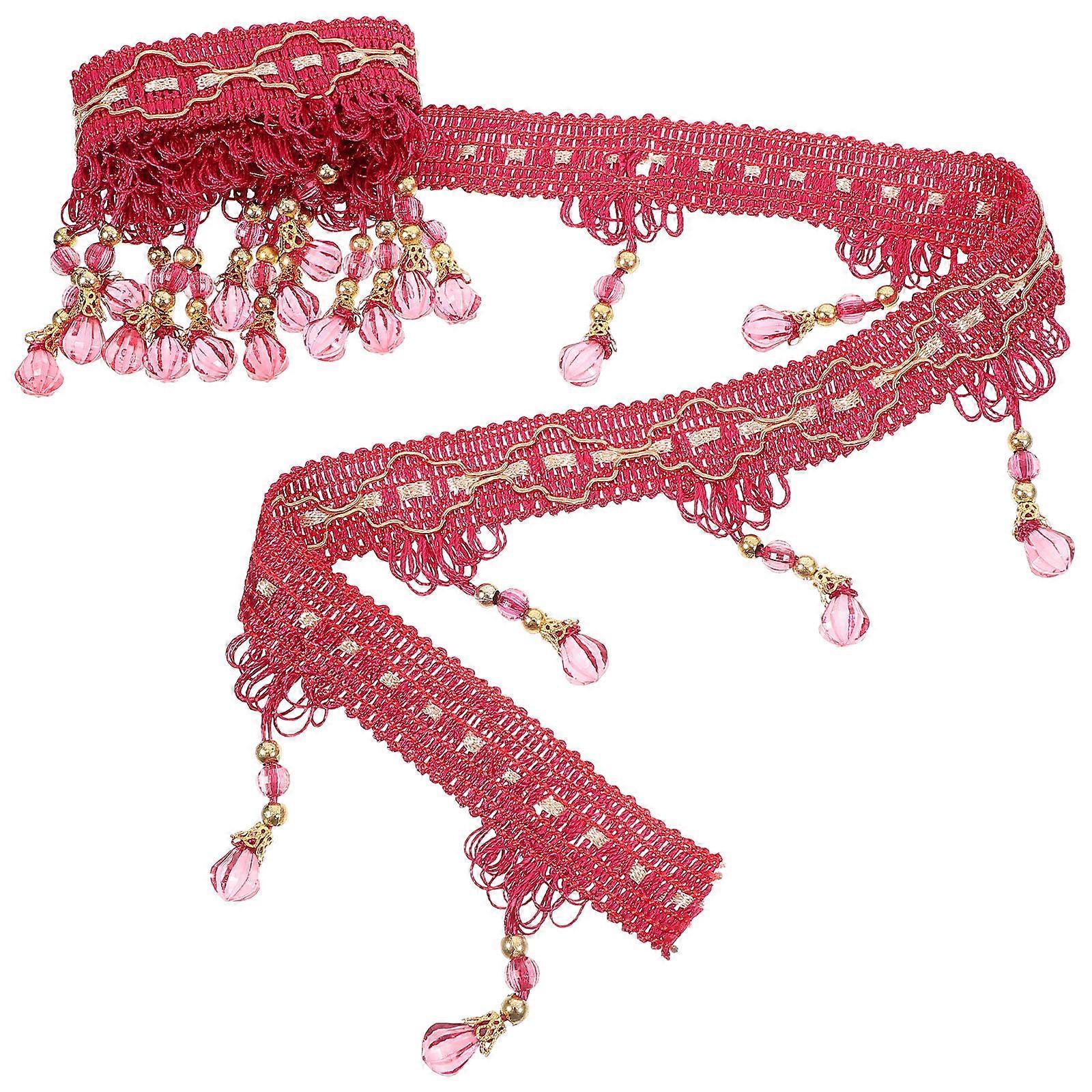 Fringe Lace Trim Handmade Fringe Fabric Ribbon Diy Enthusiasts Home Decor Red 1 Roll