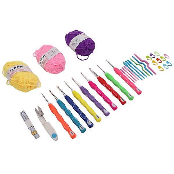 DIY crochet kit includes yarn ruler scissors needles