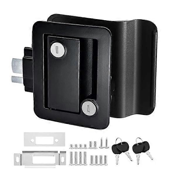RV door lock replacement, double open door with lock cylinder, key, handle