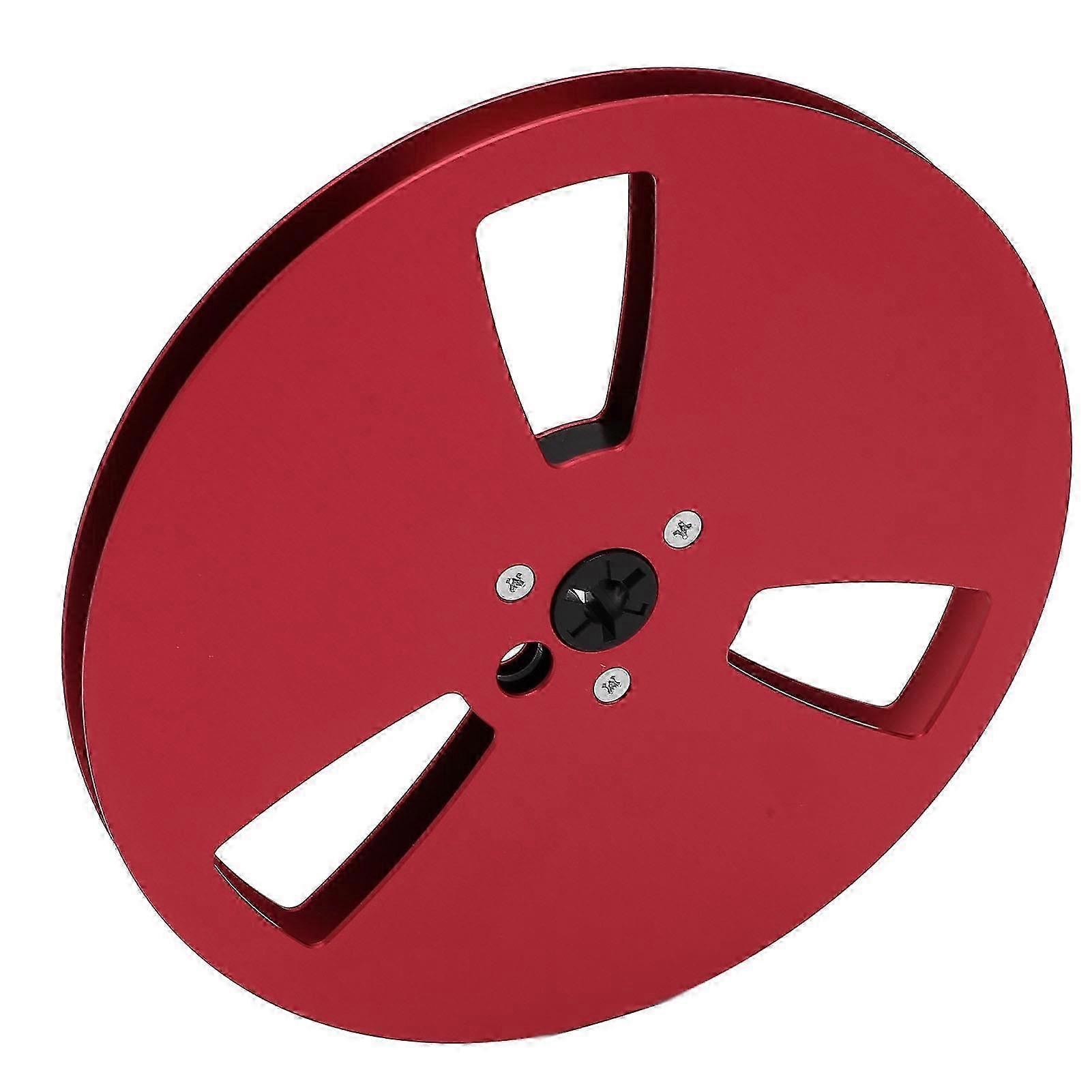 2025 1/4 7 Inch Empty Tape Reel 3 Holes Aluminum Alloy Universal Open Sound Recording Tape Empty Reel for Recording Red