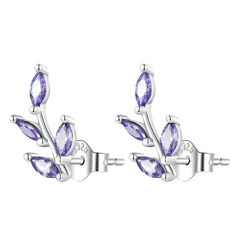 Elegant Branch Shaped Silver Stud Earrings with Zircon – Lightweight & Durable for Women, Perfect for Anniversaries, Birthdays, and Special Occasions