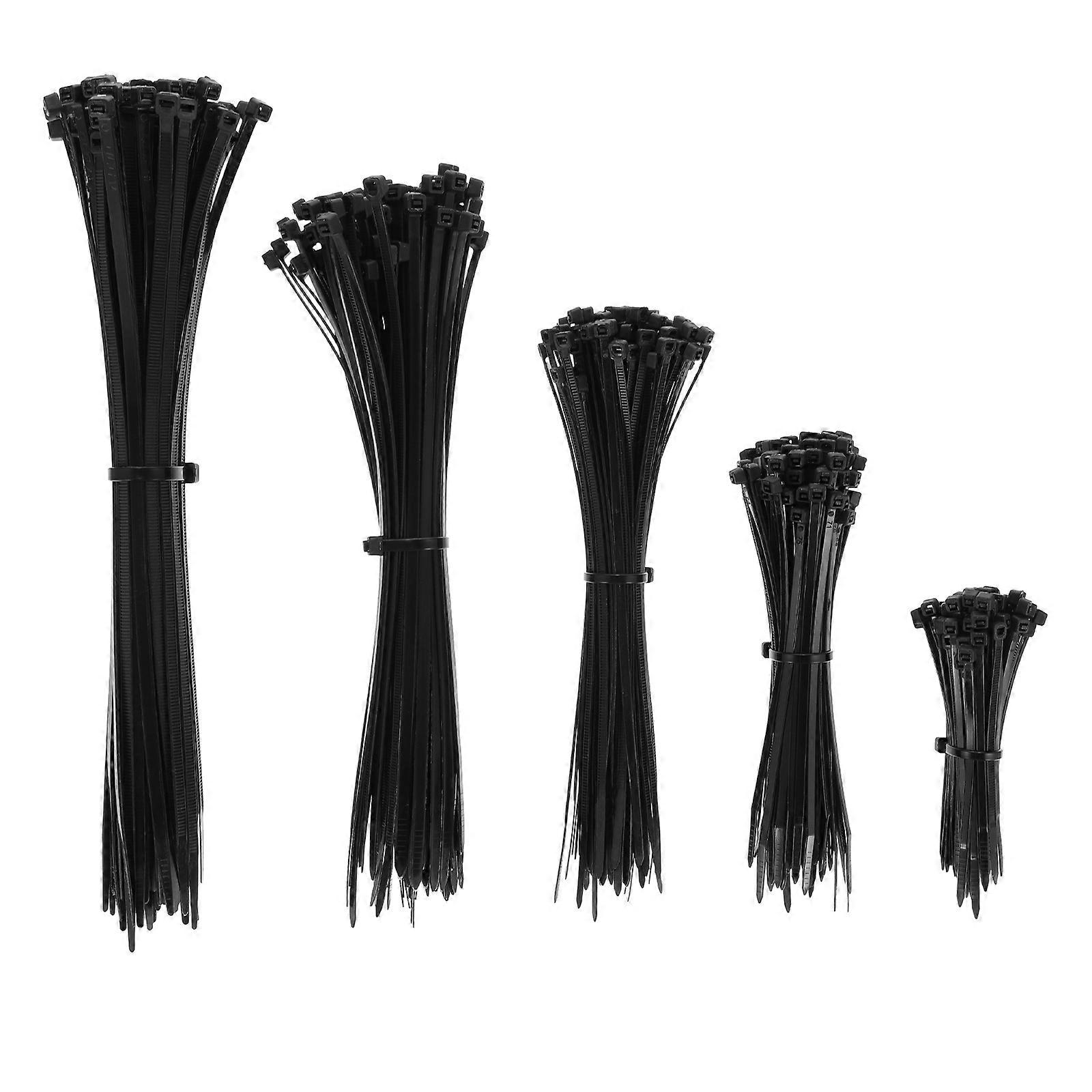 1Set 2000pcs Selflocking Nylon Cable Ties Zip Ties Practical Fasteners (Black)