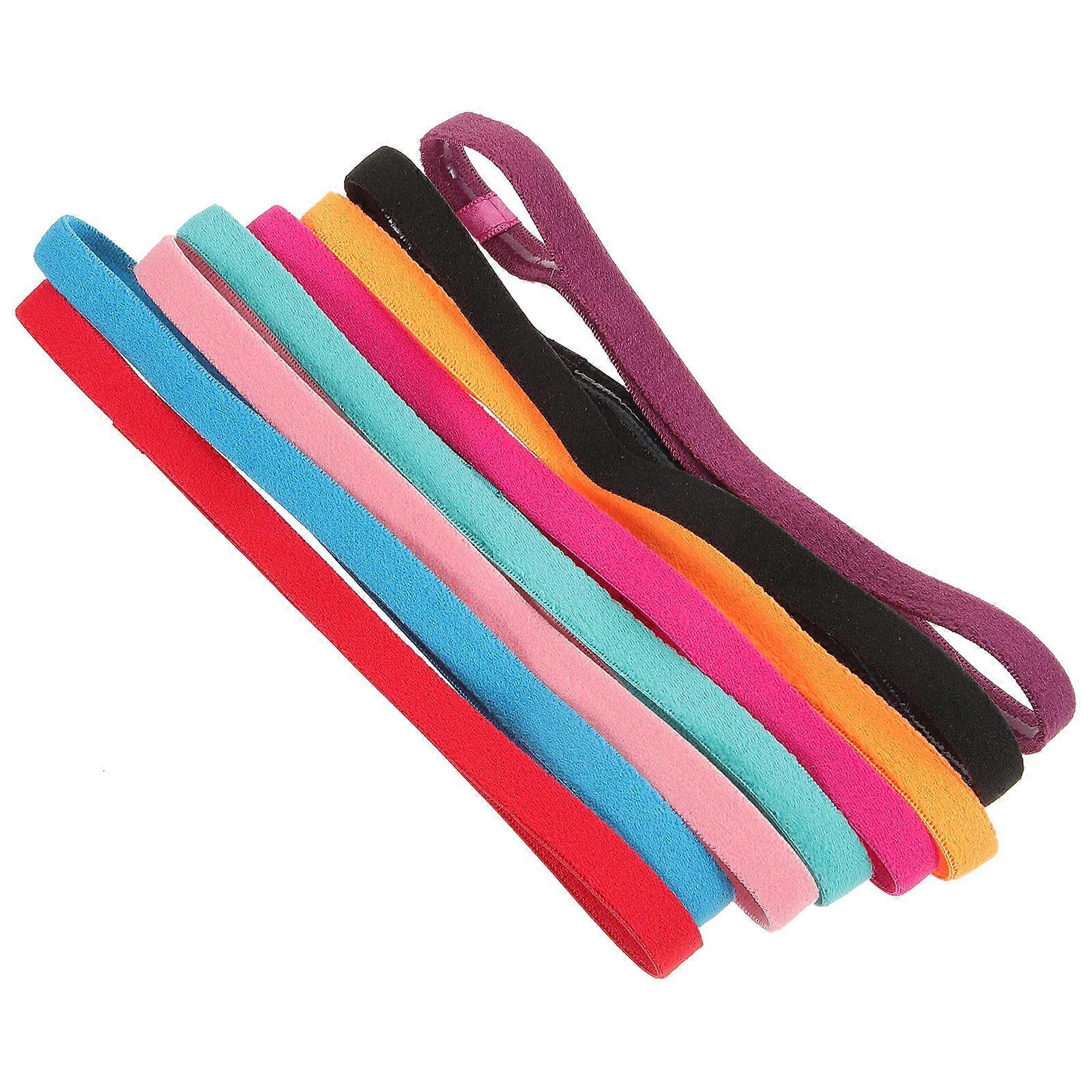 Elastic Headbands for Sports Use NonSkid Fabric Hairbands for Men Women Assorted Color 8Pcs Set