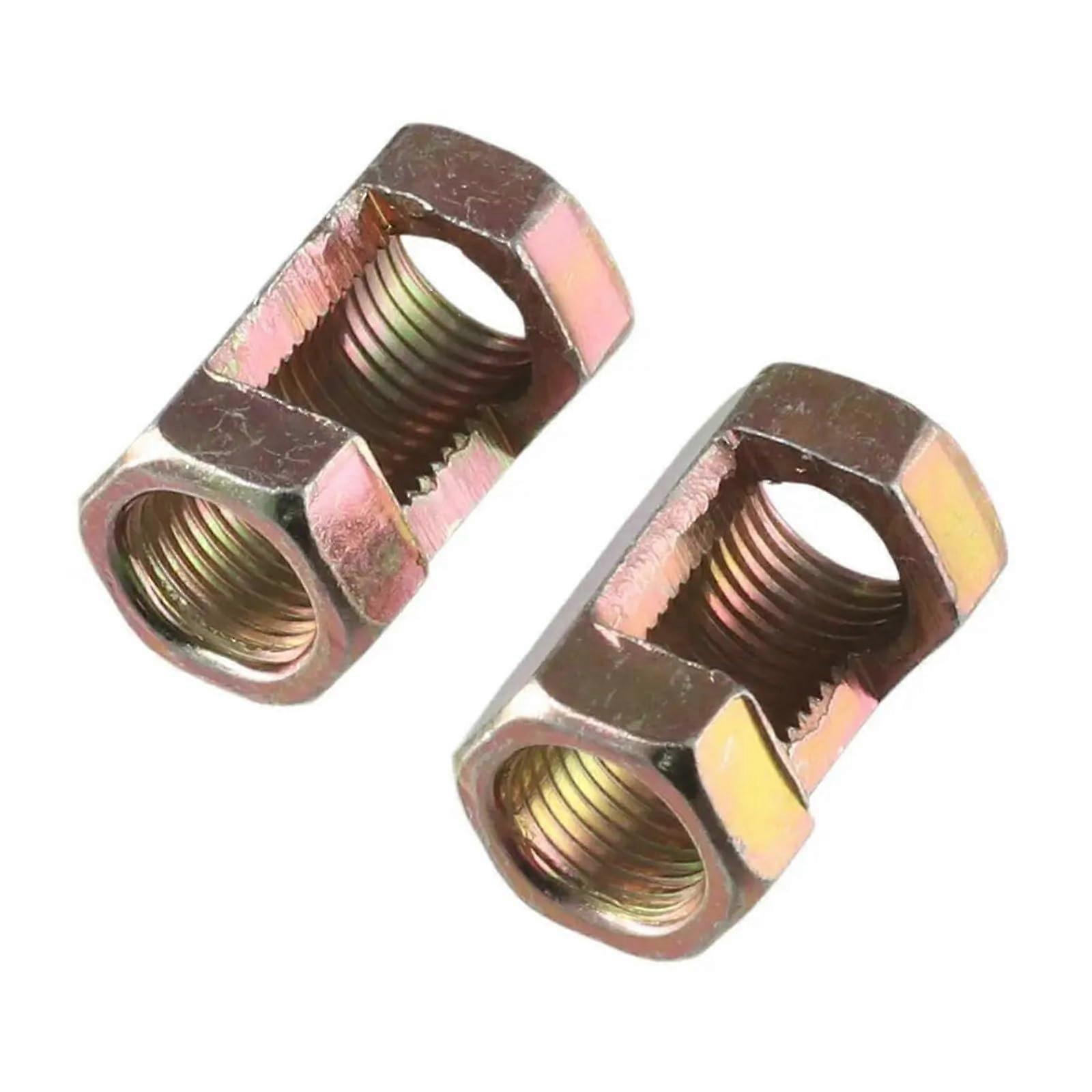 M10 Threaded Zinc Coupling Nuts 25mm Open Nuts for Chandelier Ceiling Light - 10 Pcs Brass Hardware Set
