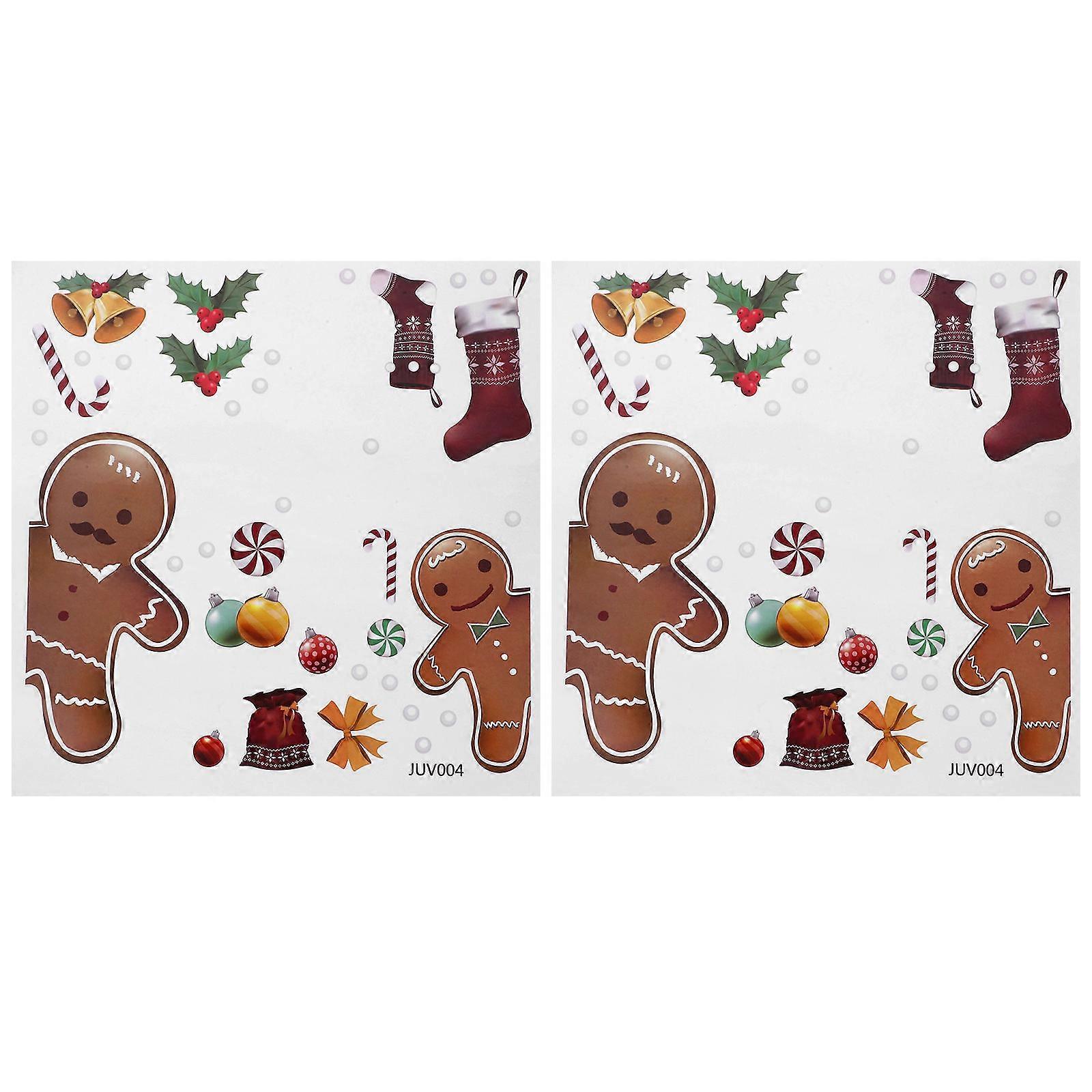 Christmas Window Decorations Clings For Kids 27x30cm Assorted Color DIY 2 Sheets
