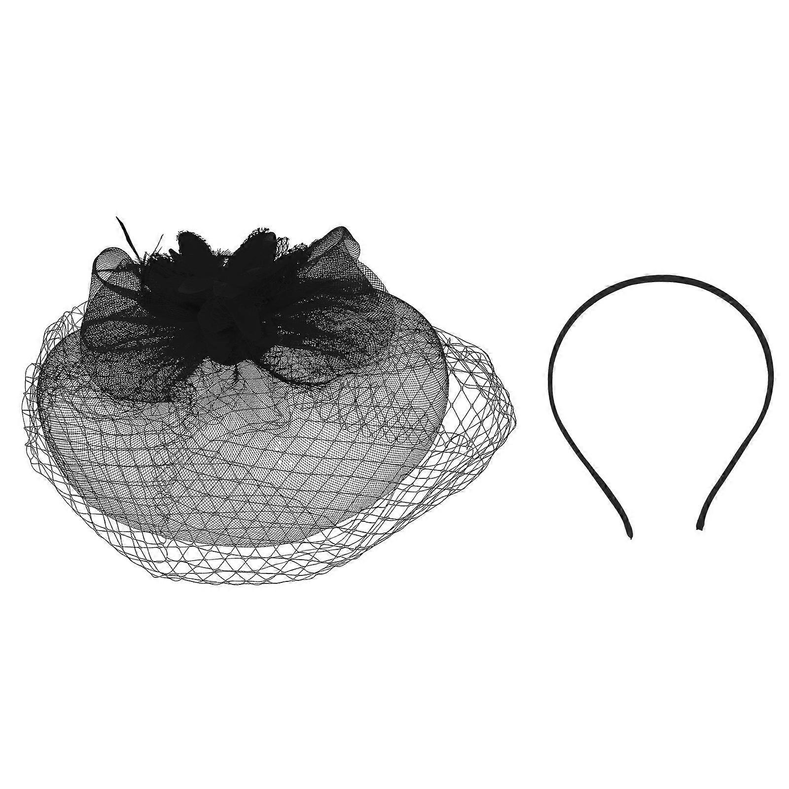 Bibi Chapeau Voile Fleur Couvre-chef Pour Femmes 26X21Cm Mascarade Party 1Set