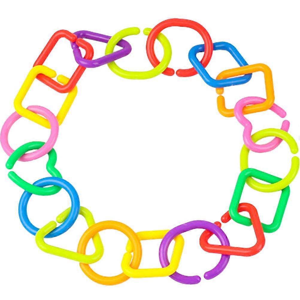 35 Piece Link Chain Geometric Rings for Early Childhood Fine Motor Skills Development and Grasping Practice for Boys and Girls