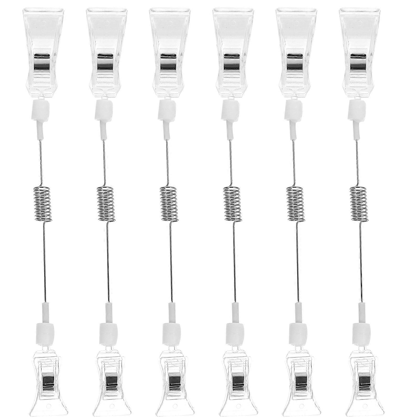 6pcs Sign Holders with Swivel Clips – Display Stand for Supermarkets, Easy Install for Advertising Signs, Labels, Menus, and Photos
