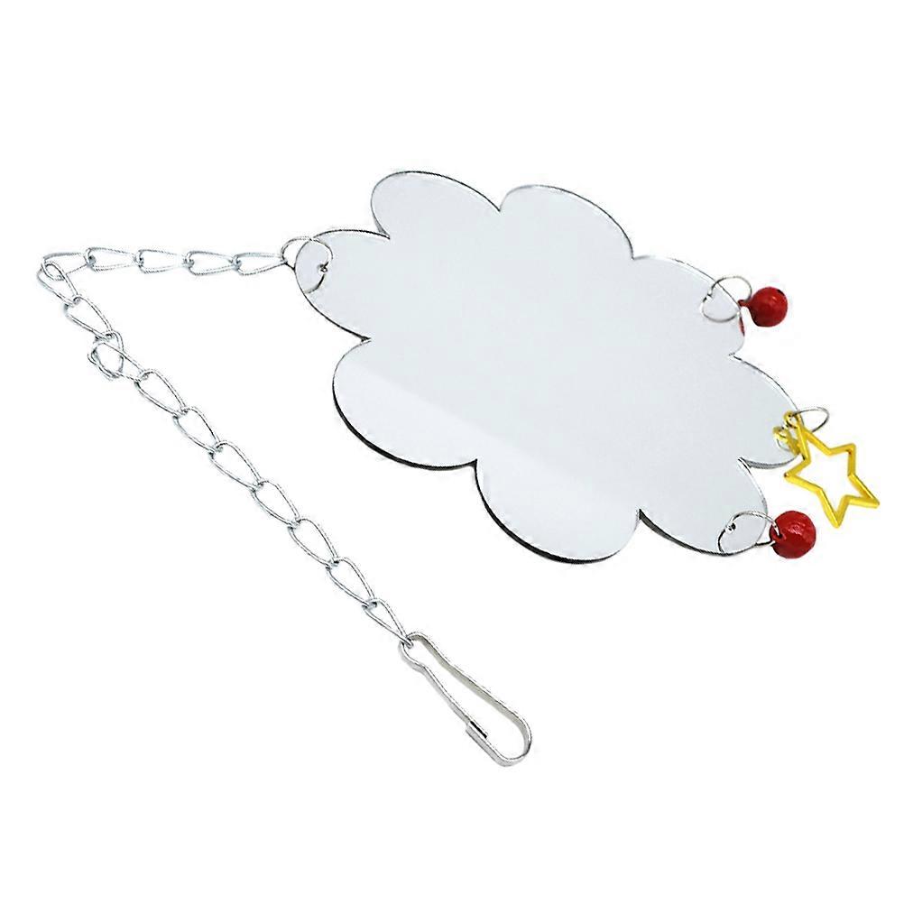 Hanging Mirror with Bell for Parrots and Hens – Durable Single Sided Bird Cage Decoration for Poultry