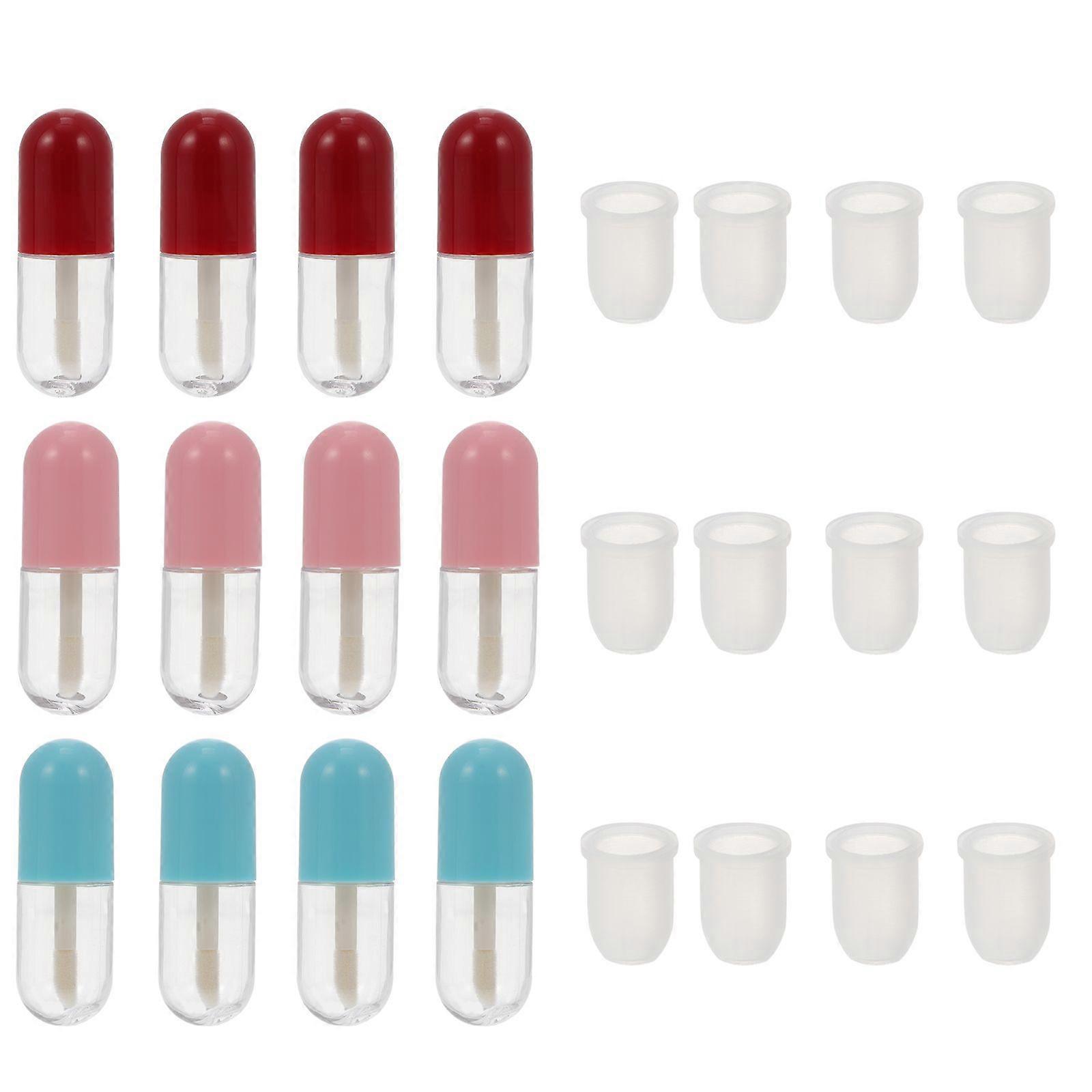 12pcs Portable Mini Capsule Shape Lip Gloss Tube DIY Lip Gloss Container Bottles