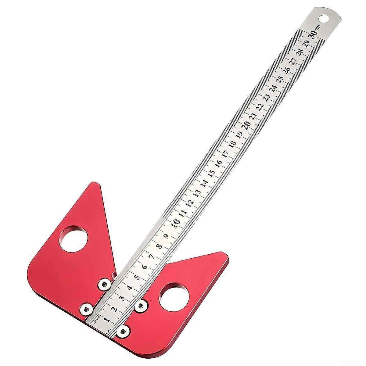 300mm Centering Tearer Square Measuring Tool, Aluminum Alloy Line Gauge, Steel Ruler Positioning Block, Precise Drawing