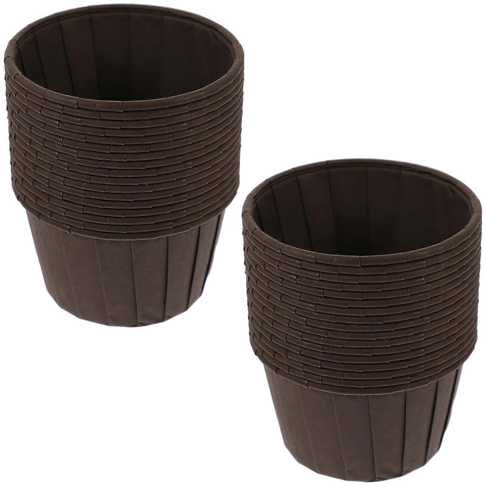 Coffee Paper Cupcake Liners for Baking Disposable Oilproof Cups with High Temperature Resistance 50Pcs