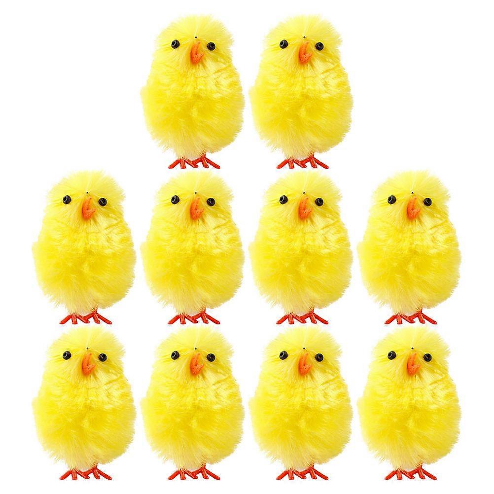 Party Supply 36Pcs Yellow Plastic Easter Decoration Mini Easter Chicken for Decor