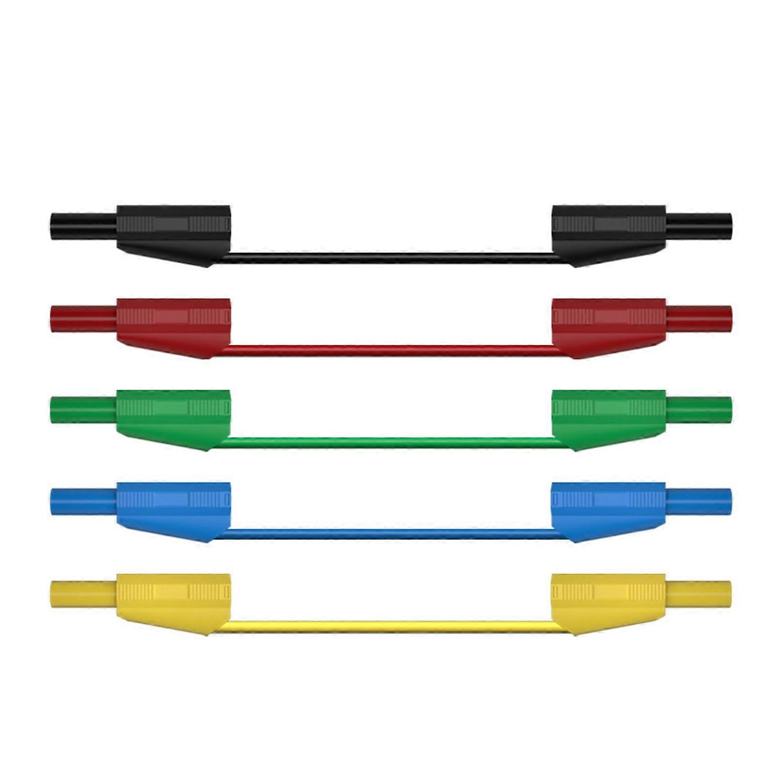 5pcs High Conductivity Banana Plug Wires 1 Meter Safety Test Cables PA & Brass Set for Laboratory Instruments