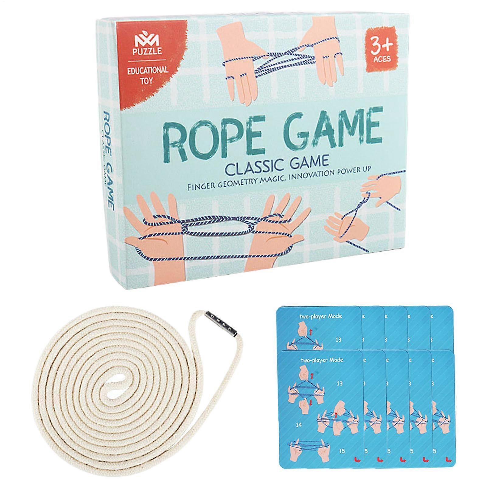 Cat's Cradle String - Interactive Nylon String Loop Trick Toy For Coordination, Finger Skill Puzzle, Educational Toy
